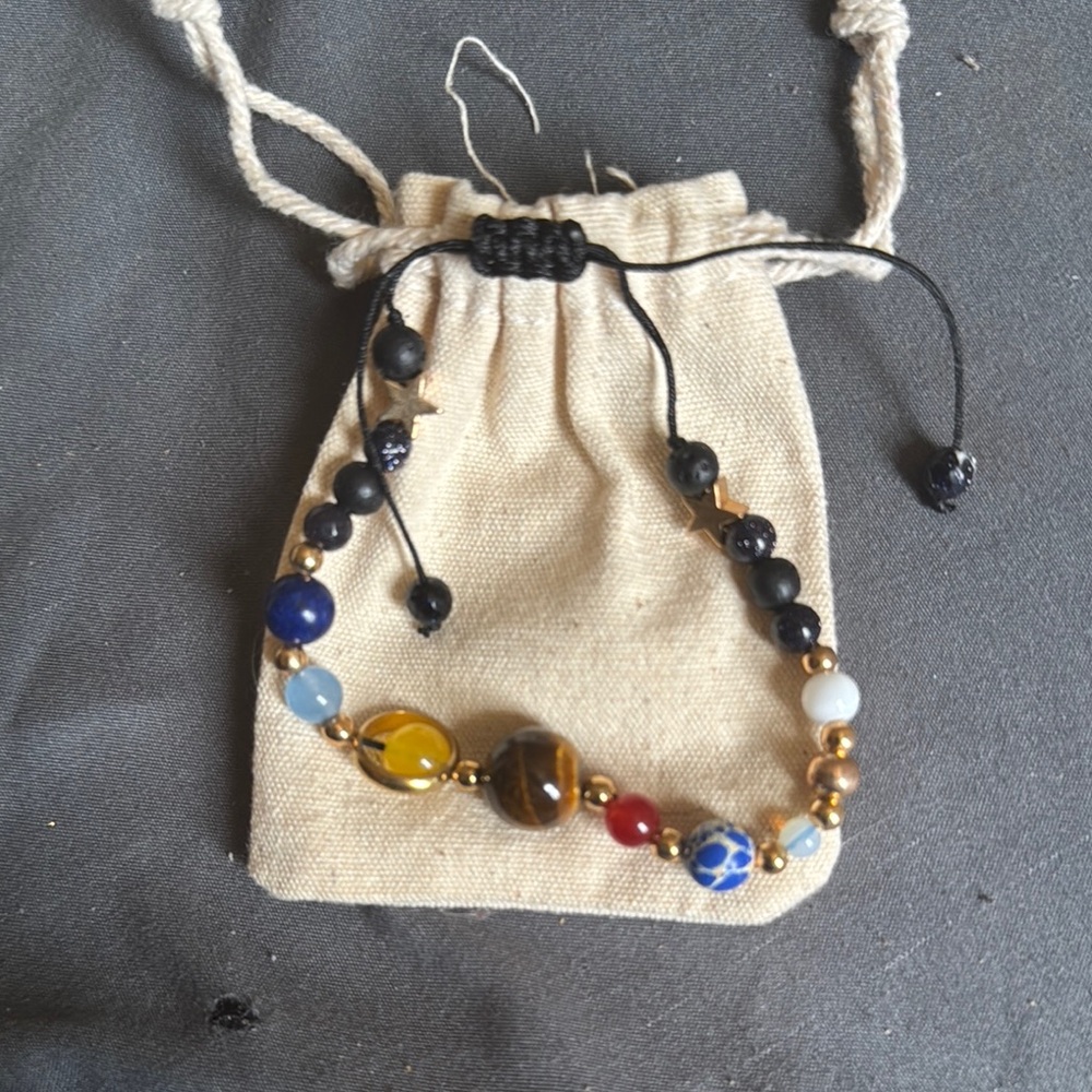 “Solar System” Multicolor Beaded Bracelet, with Eight natural stones.